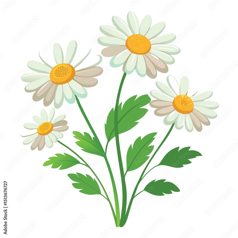 Fototapeta premium bouquet of camomiles isolated on white