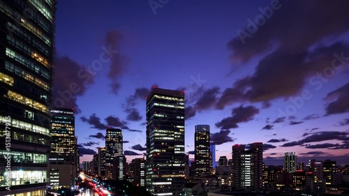 Time laps of city sky sunset
