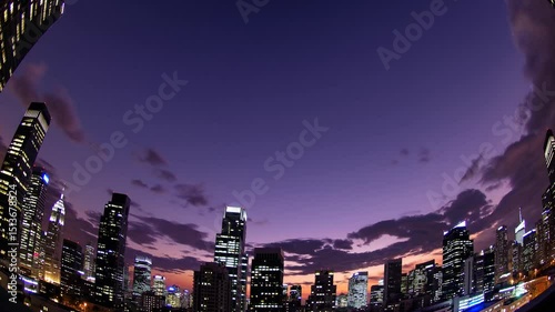 Time laps of city sky sunset