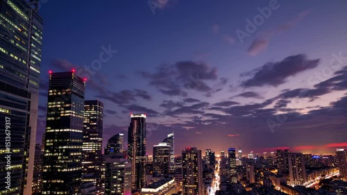 Time laps of city sky sunset