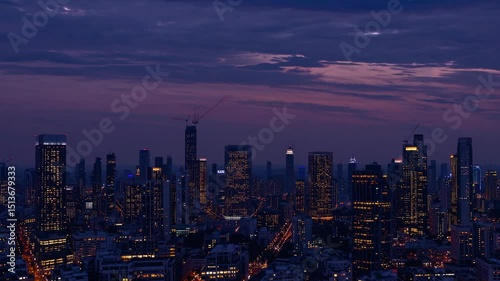 Time laps of city sky sunset