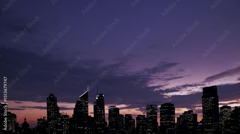 Time laps of city sky sunset