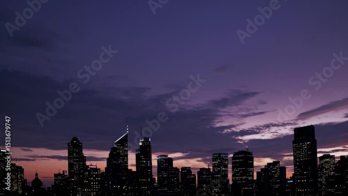 Time laps of city sky sunset