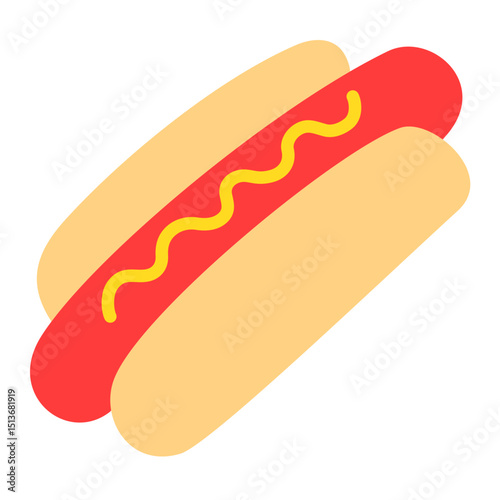 hot dog vector illustration. Hotdog flat icon.