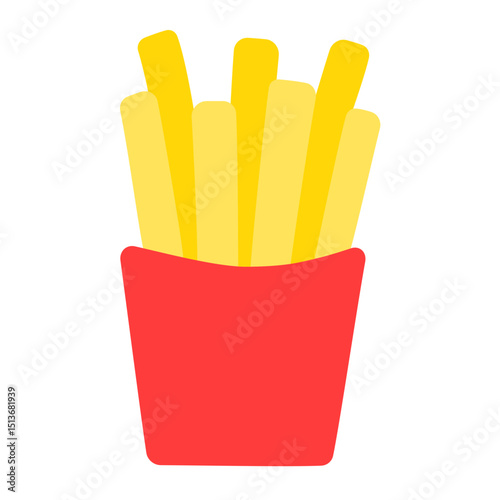 french fries flat icon.