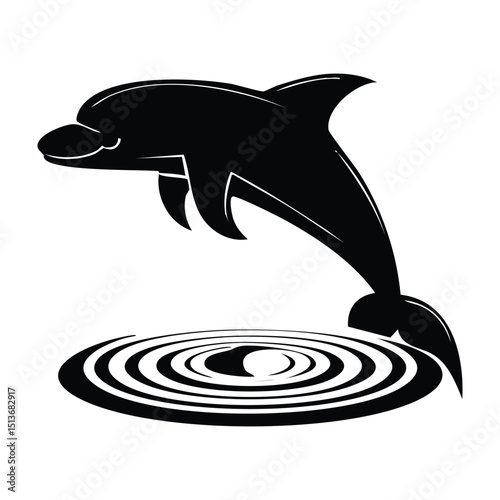 dolphin jumping out of water vector illustration.