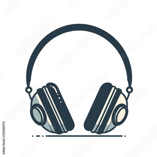Stylish Over-Ear Headphones Modern Design Illustration