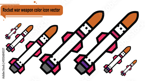 Rocket war weapon color icon vector