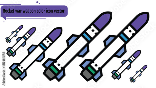 Rocket war weapon color icon vector