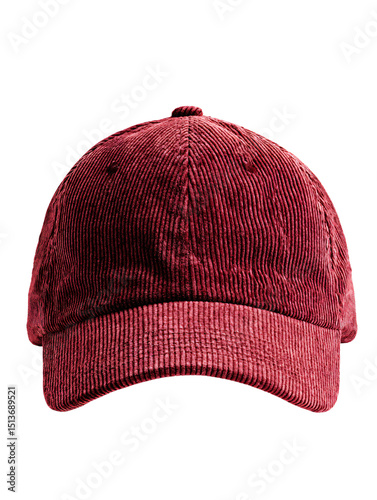 Red Corduroy Baseball Cap for Casual Fashion and Outdoor Activities