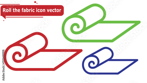 Roll the fabric icon vector