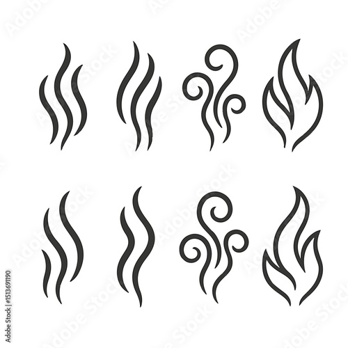 Steam, Smoke, and Fire A Collection of Vector Icons