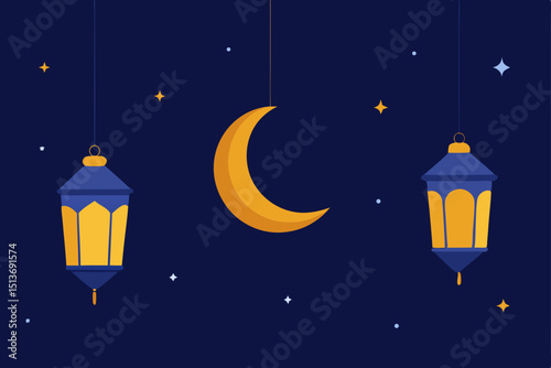 lanterns suspended in the night sky like stars f.svg
