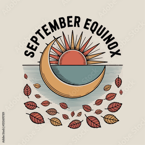 September Equinox T-shirt design, Autumn style number ten text design. 3D minimalist clay number text design.