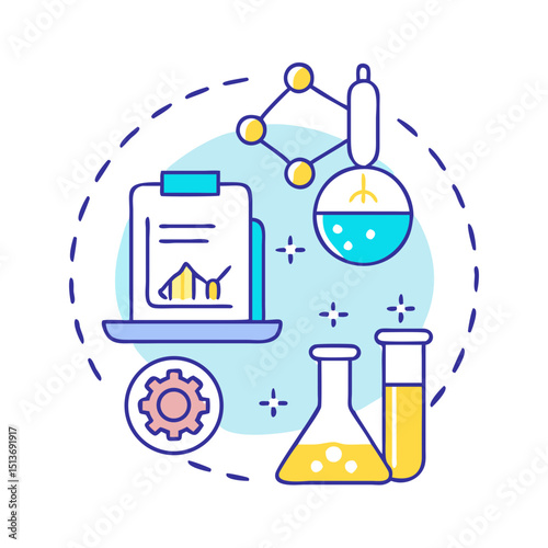 Illustration of a scientific or laboratory theme, research and development focus