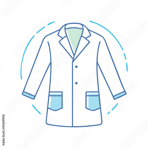 Illustration of a lab coat with a circular design for medical professionals