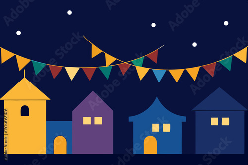 night festival lights bunting and string lights.svg
