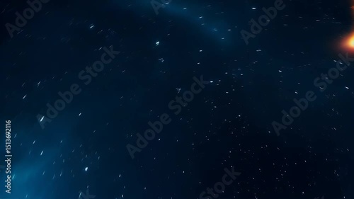 Comet Blazes Across Night Sky, Fiery Trail