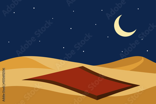 desert landscape with moon