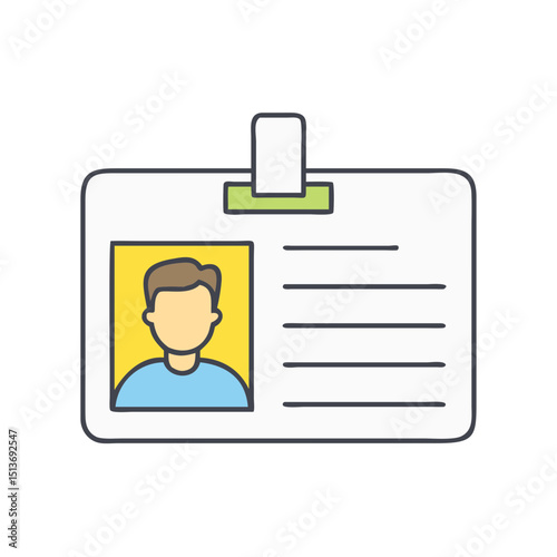 Simple cartoon illustration of a company identity card for employee access