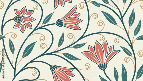 Modern Nouveau Seamless Pattern – Artistic Background