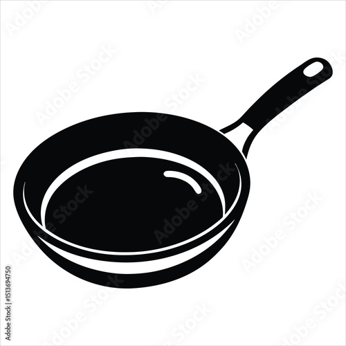 Creative frying pan vector silhouette , Frypan icon vector illustration. Frypan silhouette vector, Frying pan icon, Skillet silhouette, Frying pan silhouette illustration