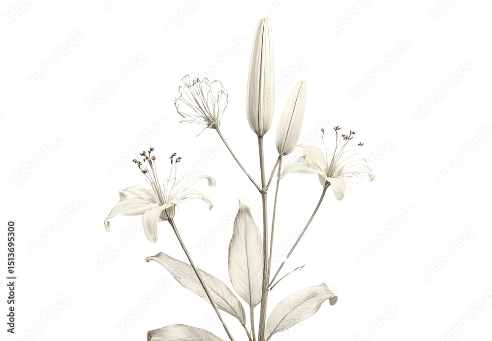 Fototapeta premium wild flowers isolated on white background