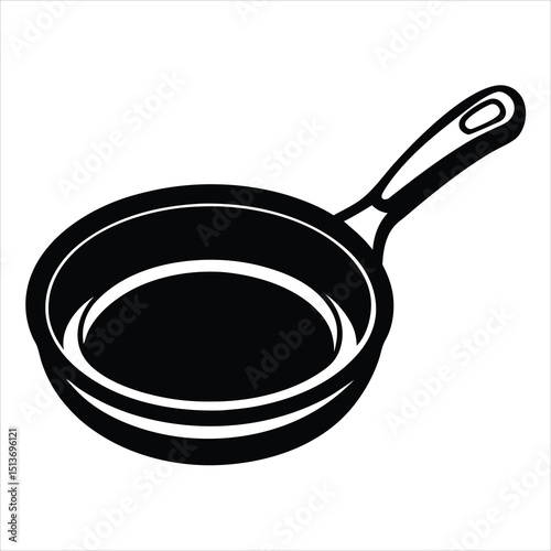 Creative frying pan vector silhouette , Frypan icon vector illustration. Frypan silhouette vector, Frying pan icon, Skillet silhouette, Frying pan silhouette illustration