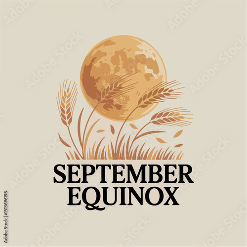September Equinox T-shirt design, autumnal equinox day slogan, typography graphic design, vektor illustration, for t-shirt, background, web background, poster and more.