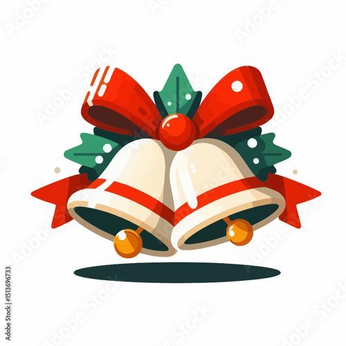 Two golden jingle bells with a red bow and holly, suitable for blogs/websites about Christmas, holidays, or celebrations.