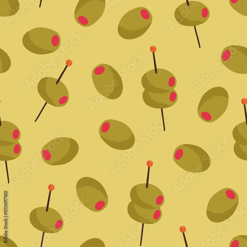 Green Olives - Seamless Surface Pattern Design