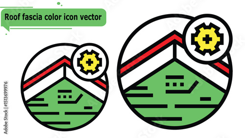 Roof fascia color icon vector