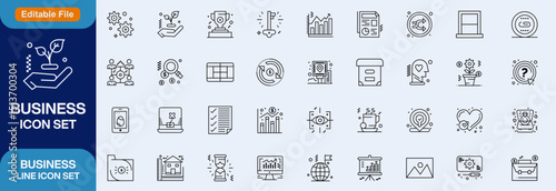 Workshop set of web icons in line style. Business Workshop icons for web and mobile app. Containing team building, teamwork, coaching, meeting, managing, coaching, motivation and more icon set..