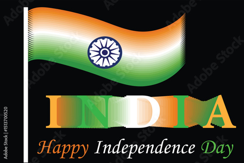 Styled with gradient tricolor effects (saffron, white, green). India will be celebrating 78th Independence Day on 15th.