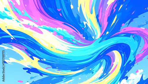 Whirling colorful wave of vibrant energy