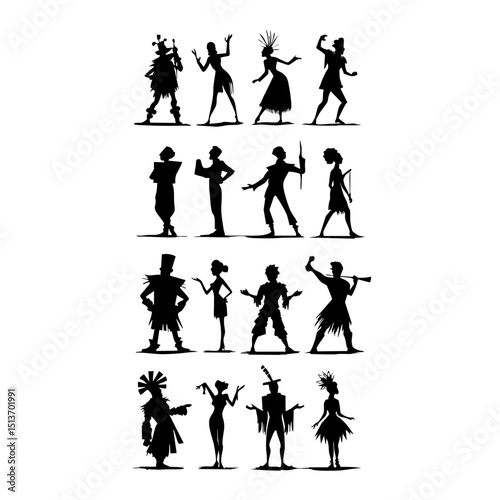 Vintage Theatre Cast Set - Classic Costume Silhouettes 