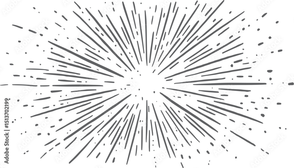 Fototapeta premium decorative vintage ornament frame, Dynamic explosion effect with radiating lines and scattered