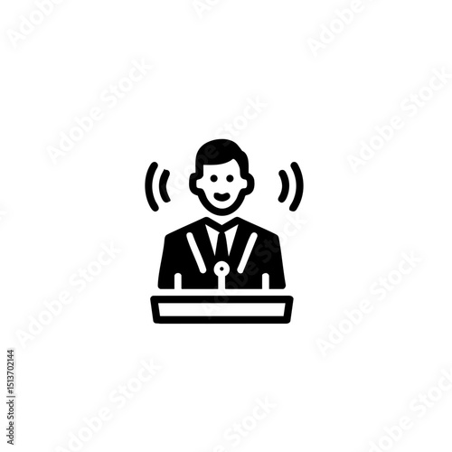 Public Speaking Icon - Professional Webinar or Event Badge