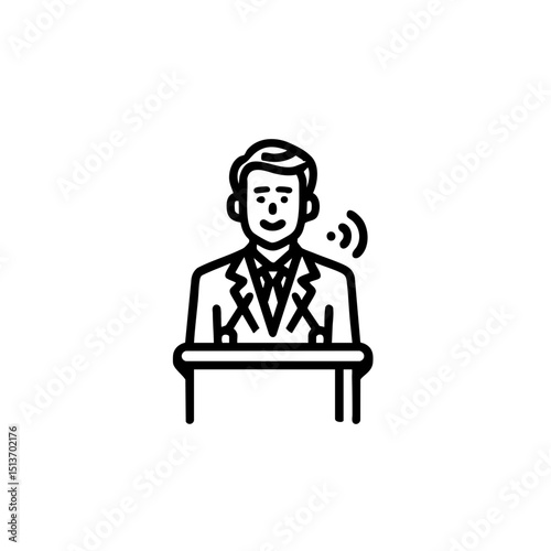 Public Speaking Icon - Professional Webinar or Event Badge