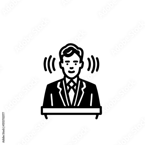 Public Speaking Icon - Professional Webinar or Event Badge