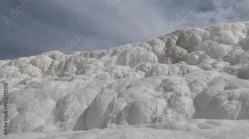 white calcareous formations in Pamukkale Turkey