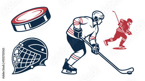 Hockey Icons – Players, Sticks, Puck, Helmets, Goals & Gear