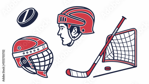 Hockey Icons – Players, Sticks, Puck, Helmets, Goals & Gear