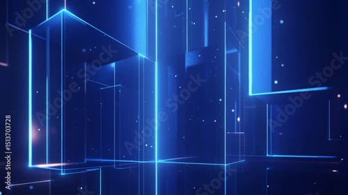 Abstract glowing cubes