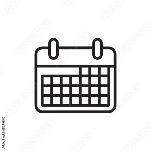 Simple Calendar Icon Vector Isolated on White Background