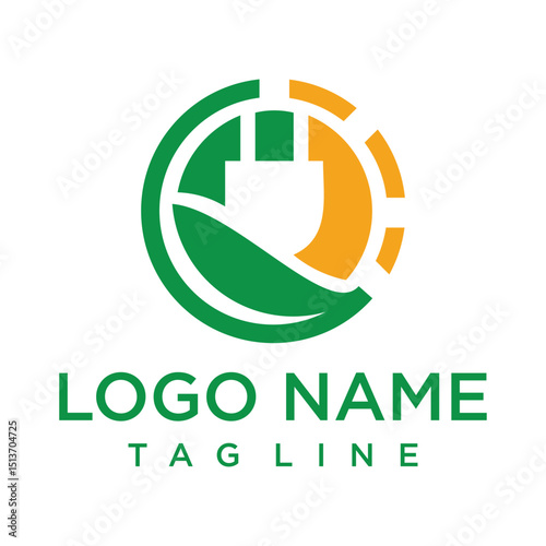 Creative green city logo symbolizing harmony between nature and buildings. Perfect for eco-friendly, real estate, or farming use.