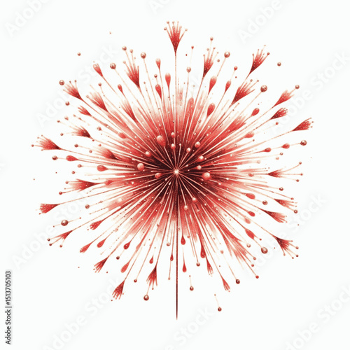 Watercolor Ignition firework red isolated vector illustration svg