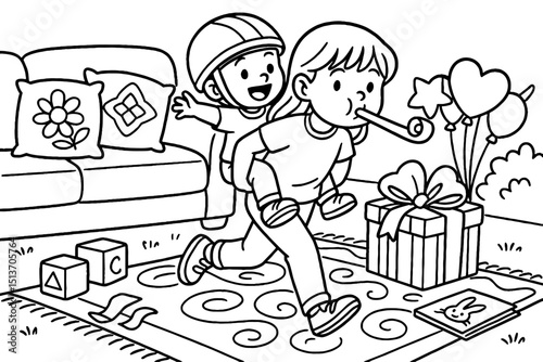 Clean vector drawings, designed to be simple and creative with snowmen, trampolines or arts and crafts.