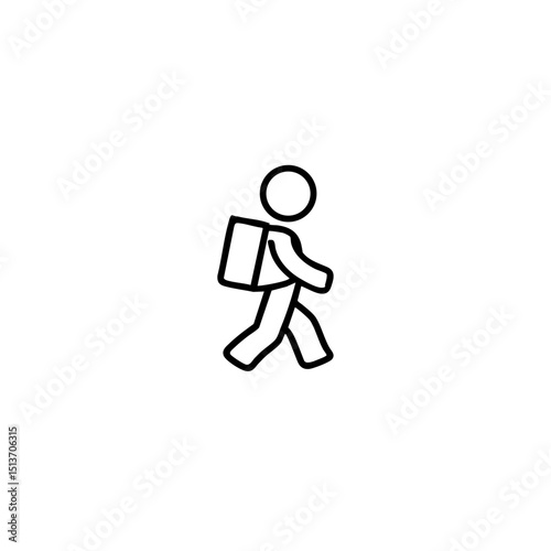Education Pressure Icon - Stressed Student with Heavy Bag