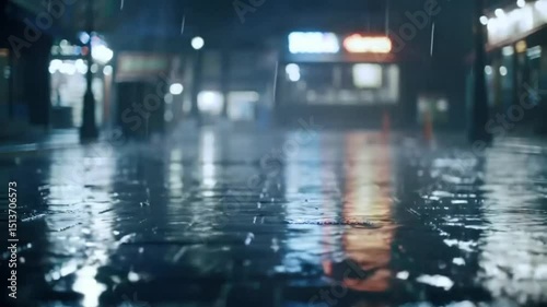 Wallpaper Mural Rainy Night City Street Torontodigital.ca